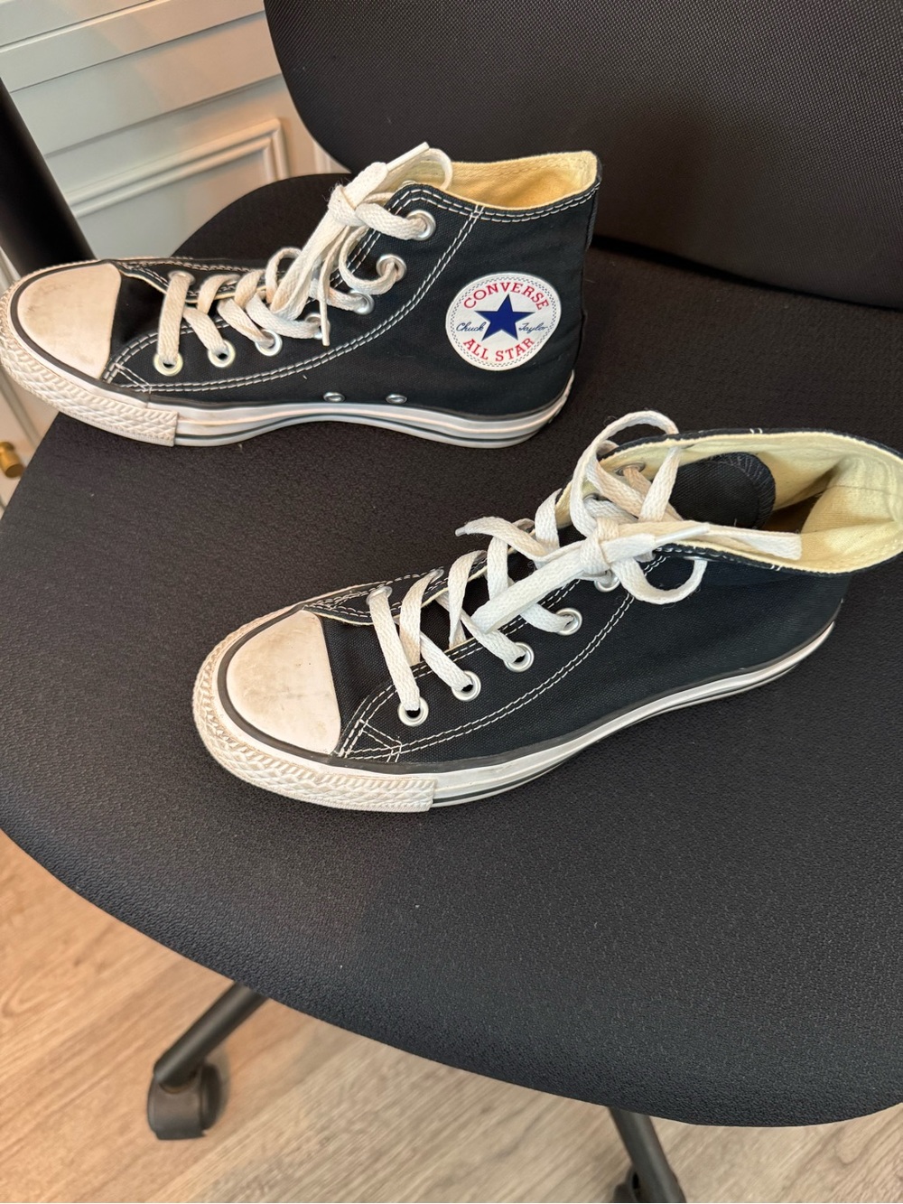 Converse Black High Top Sneakers with White Accents - Picture 3 of 6